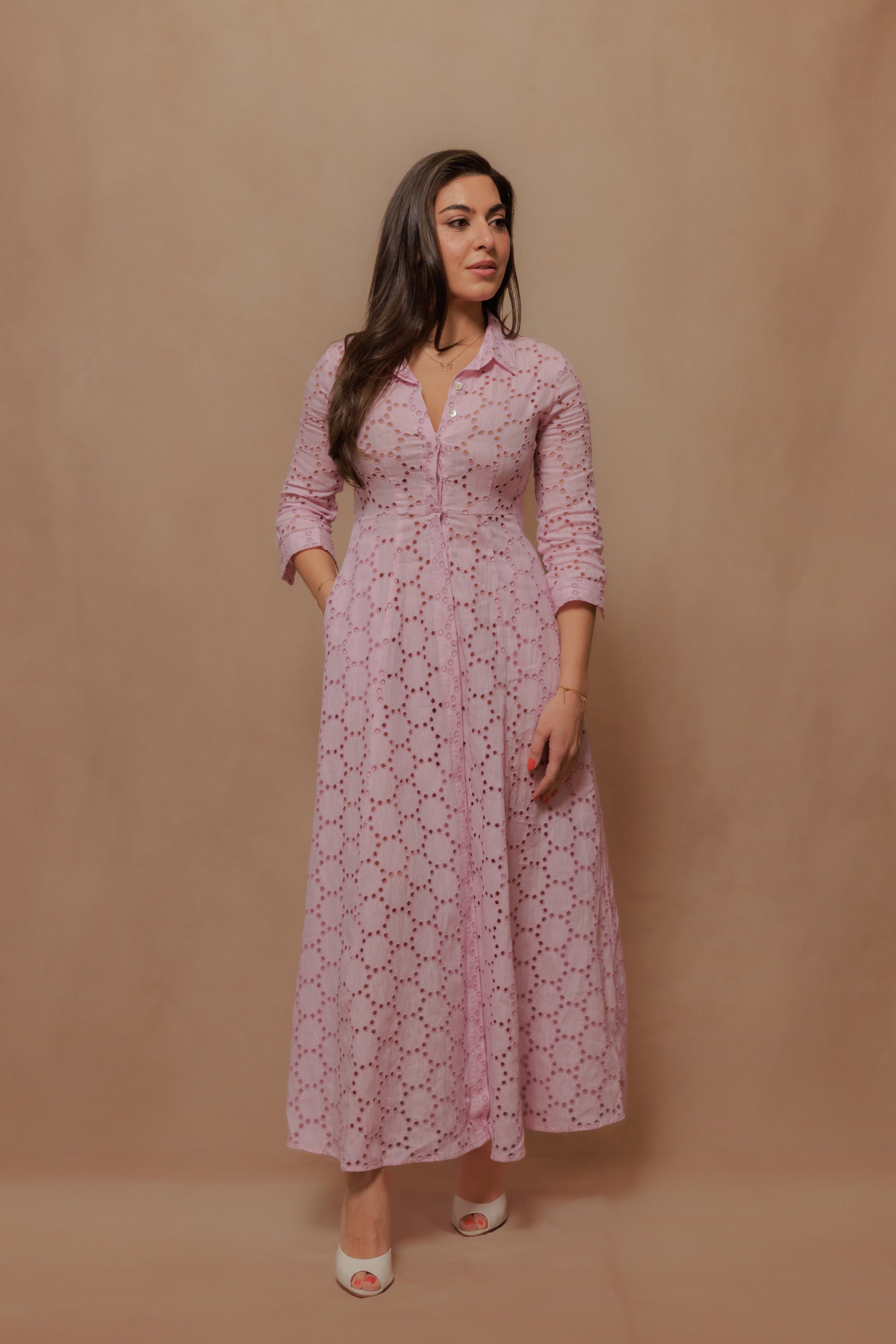The Signature Dress in Rosa Eyelet