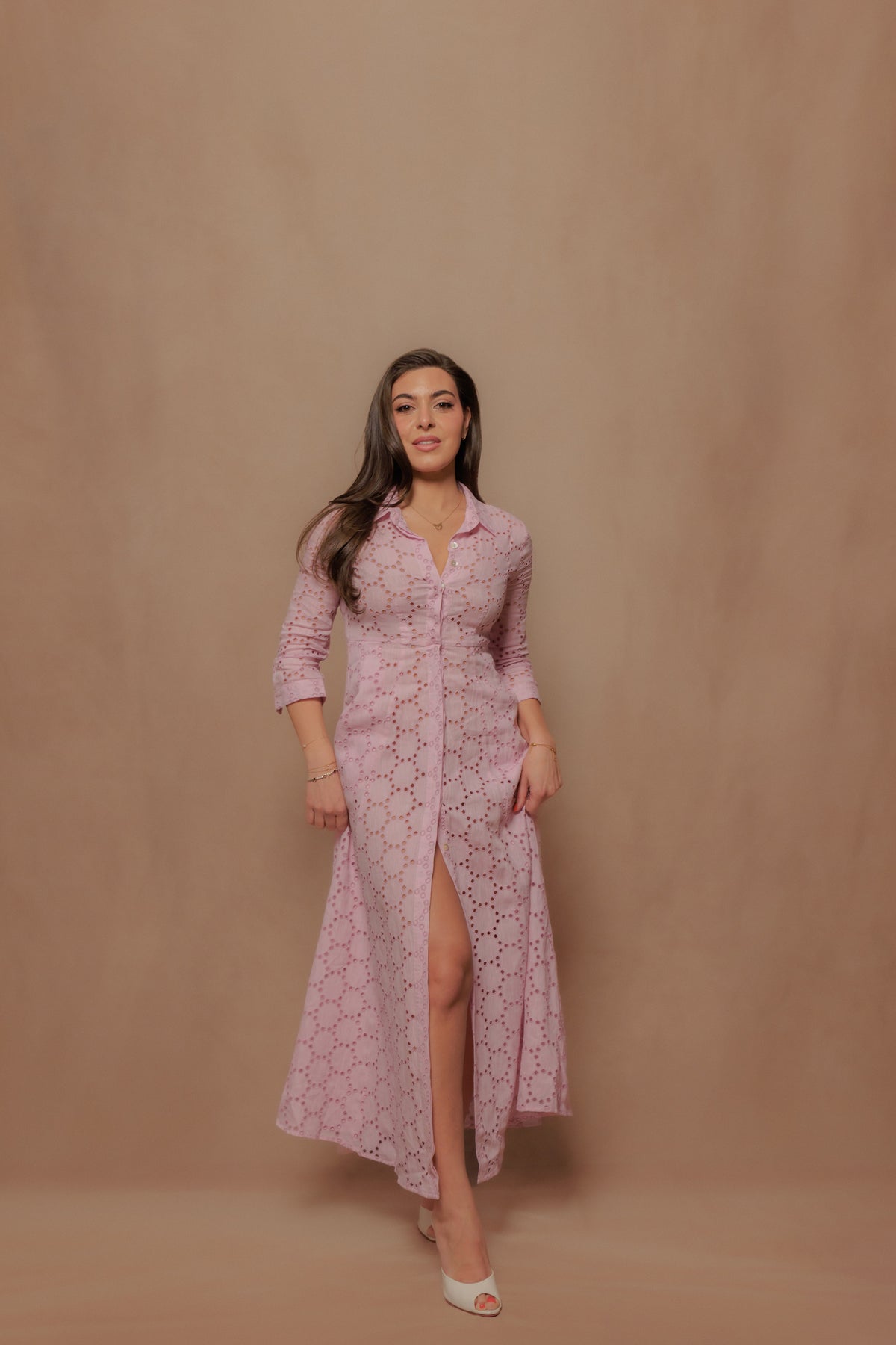 The Signature Dress in Rosa Eyelet