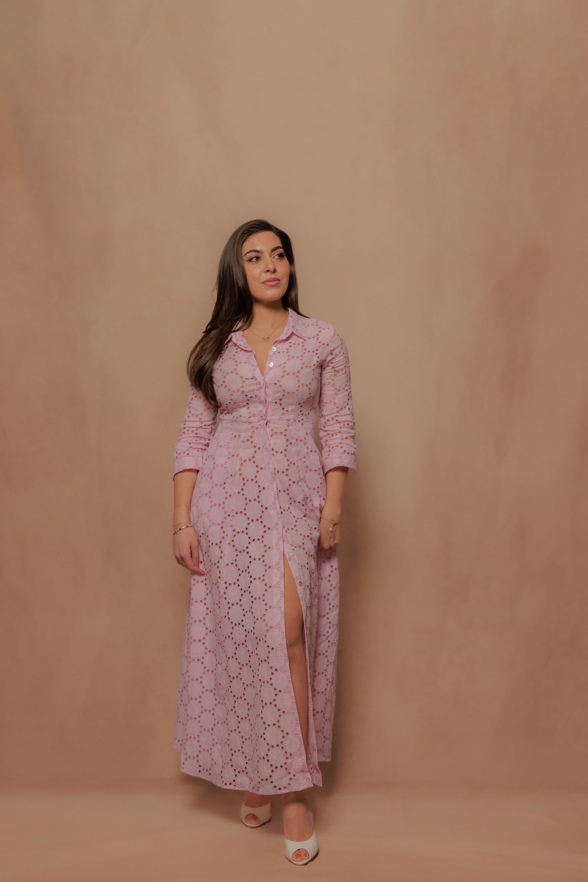 The Signature Dress in Rosa Eyelet