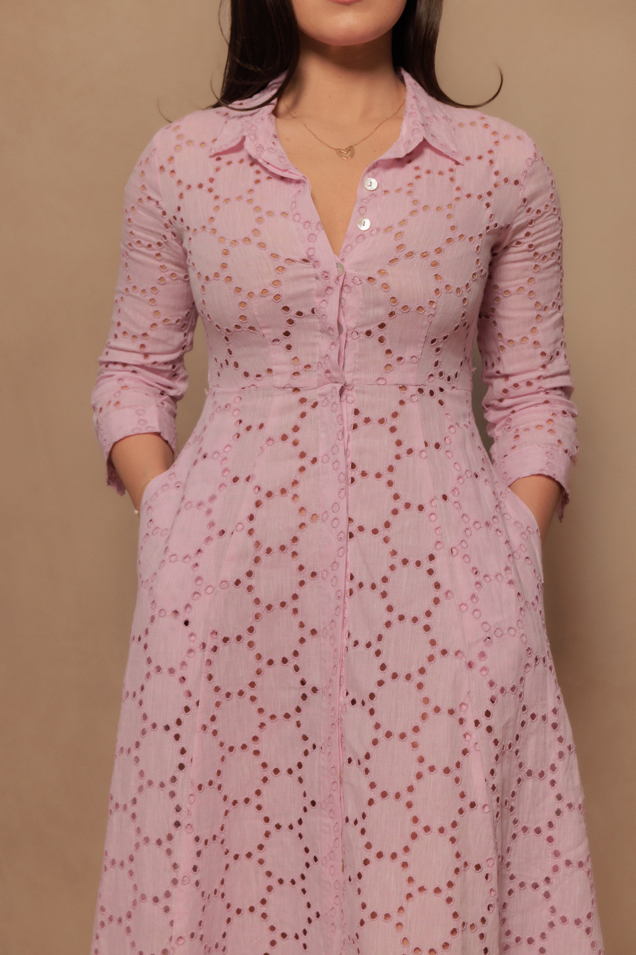 The Signature Dress in Rosa Eyelet