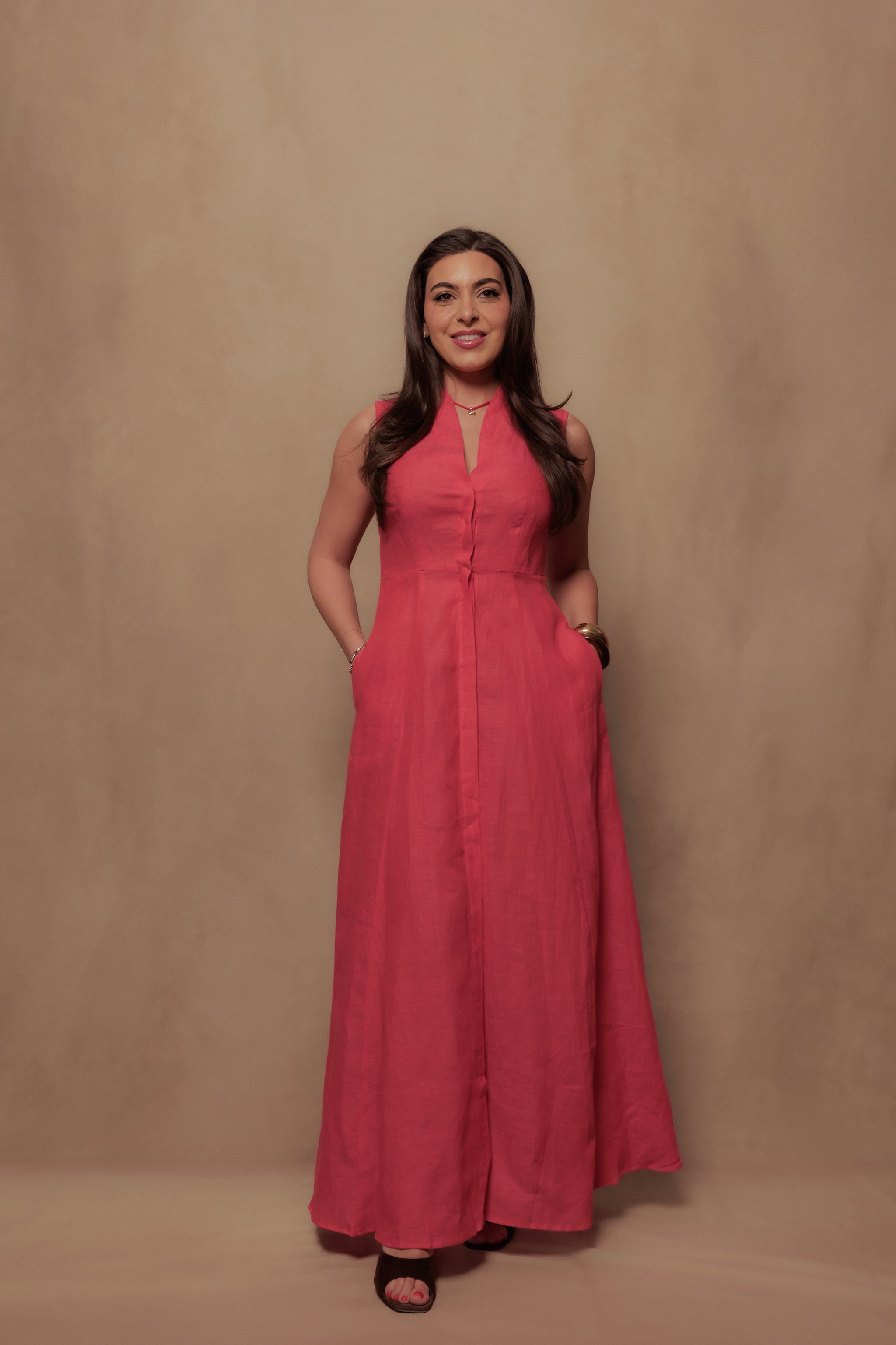 The Tina Dress in Cherry