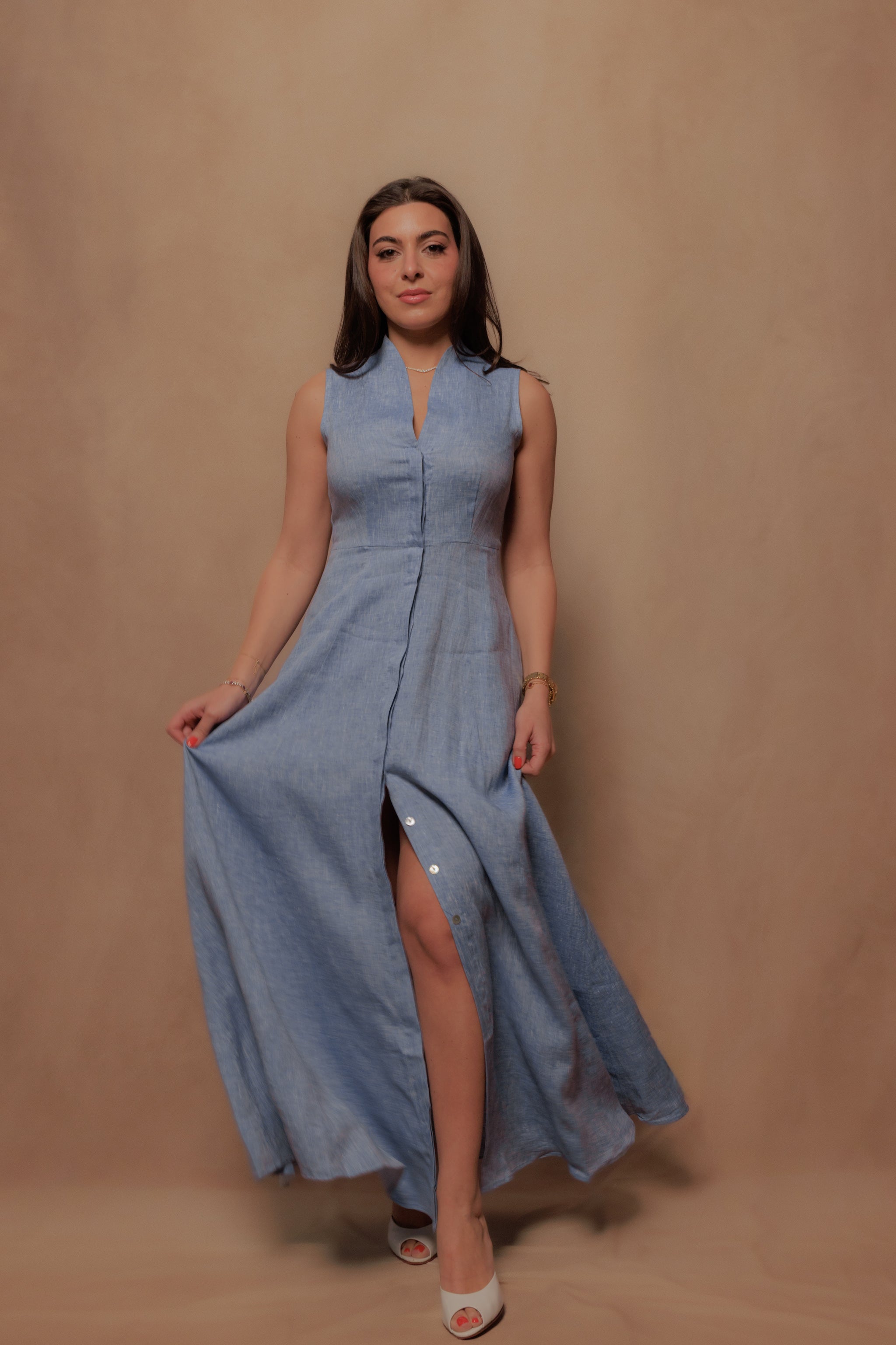 The Tina Dress in Jeans