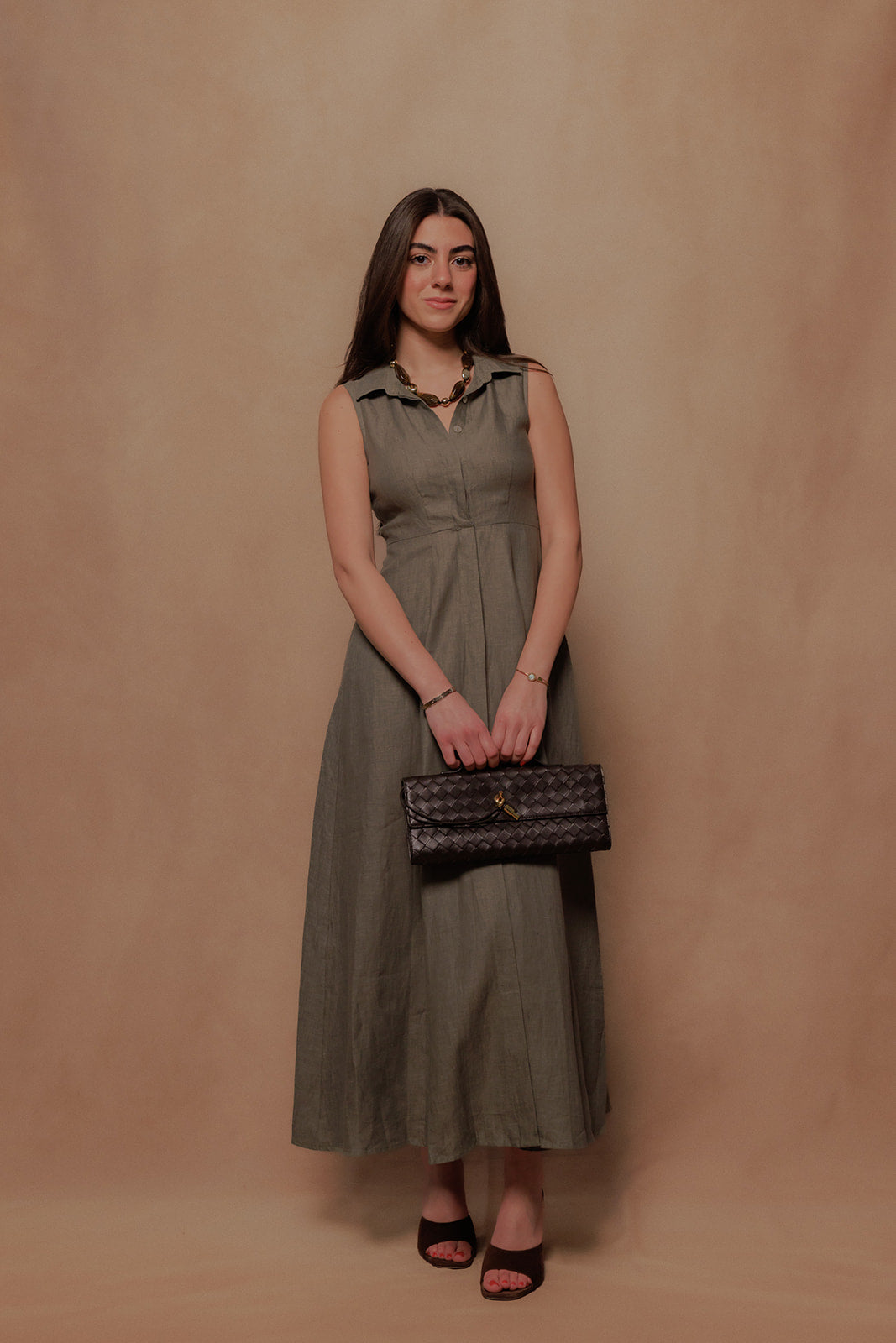 The Victoria Dress in Safari Green