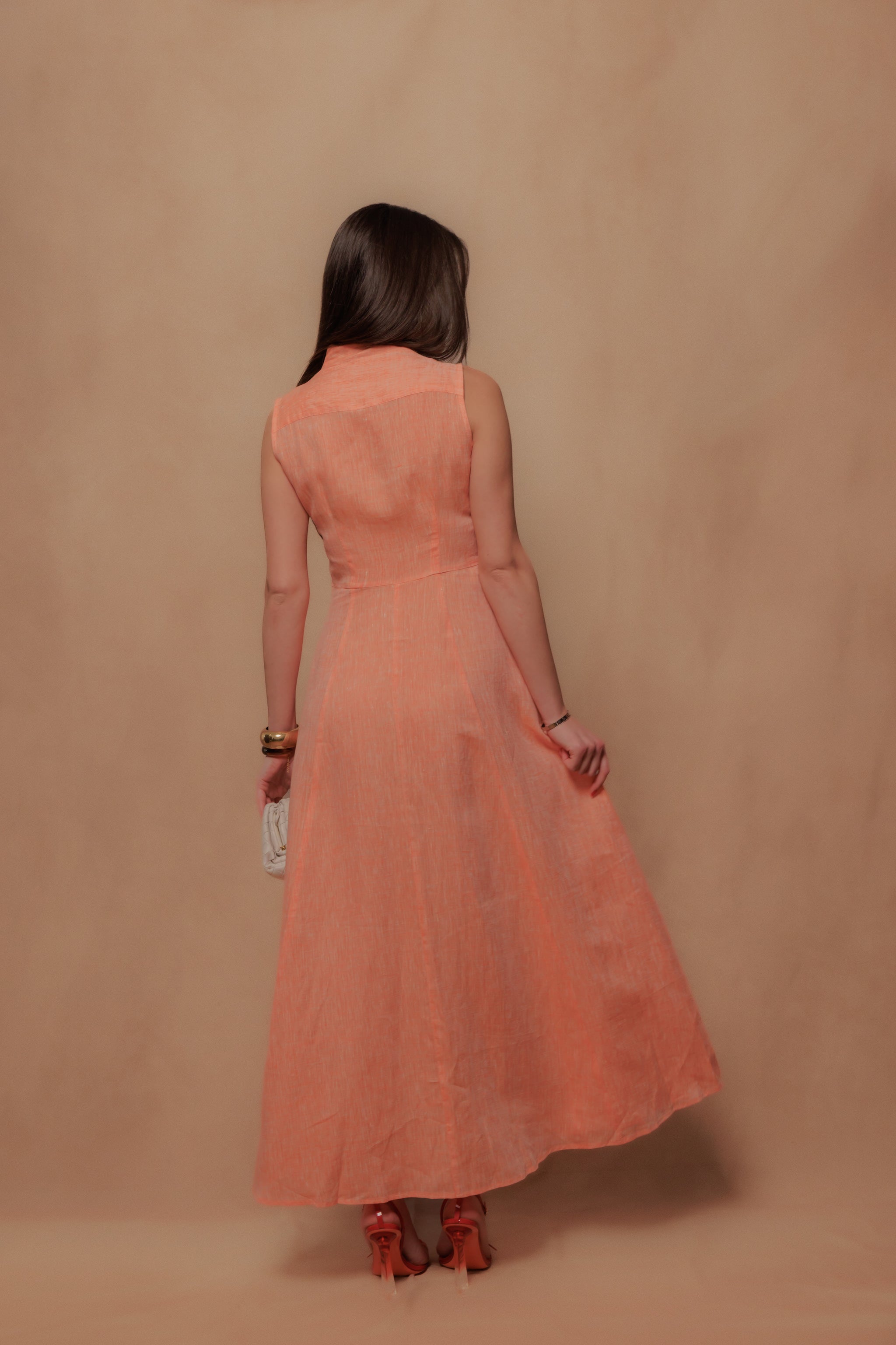 The Tina Dress in Peach