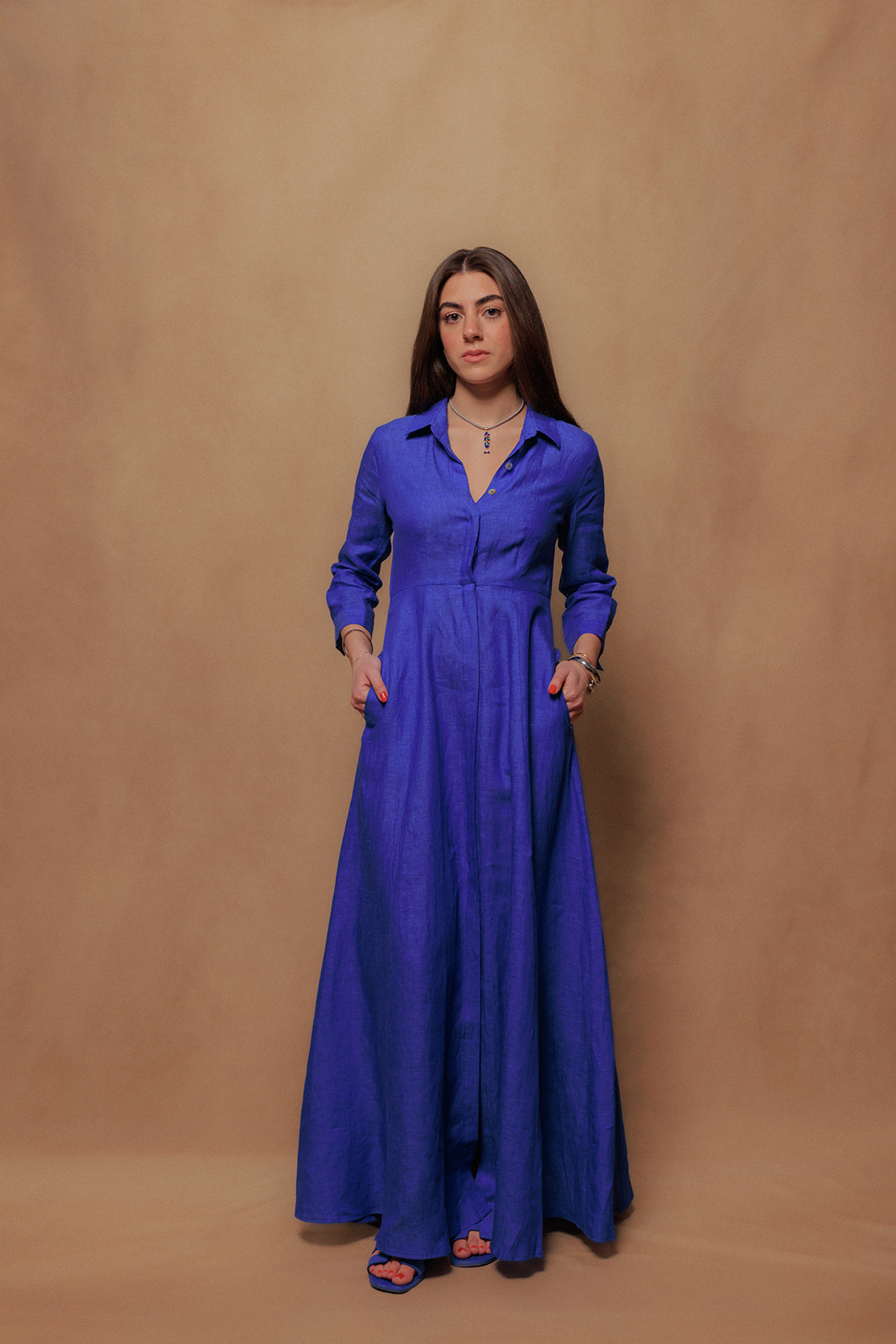 The Signature Dress in Azure Blue