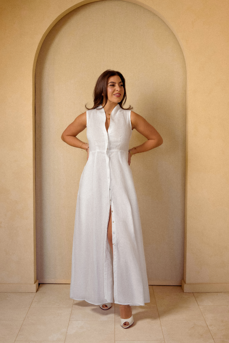 The Capri Signature Maxi Dress in Pure White