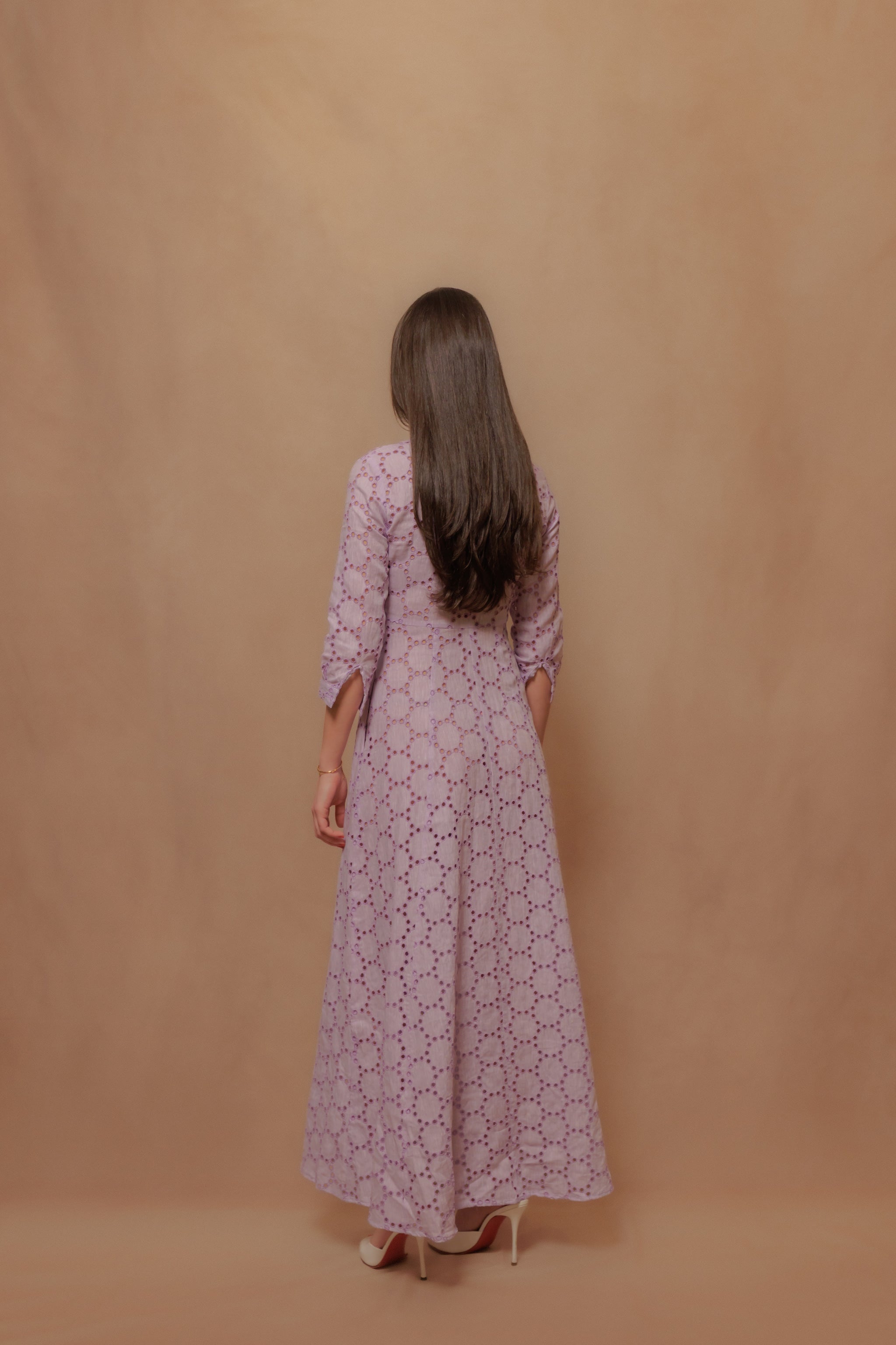 The Signature Dress in Eyelet Lilla