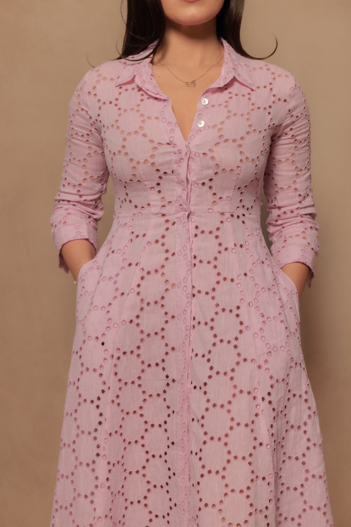 The Signature Dress in Rosa Eyelet