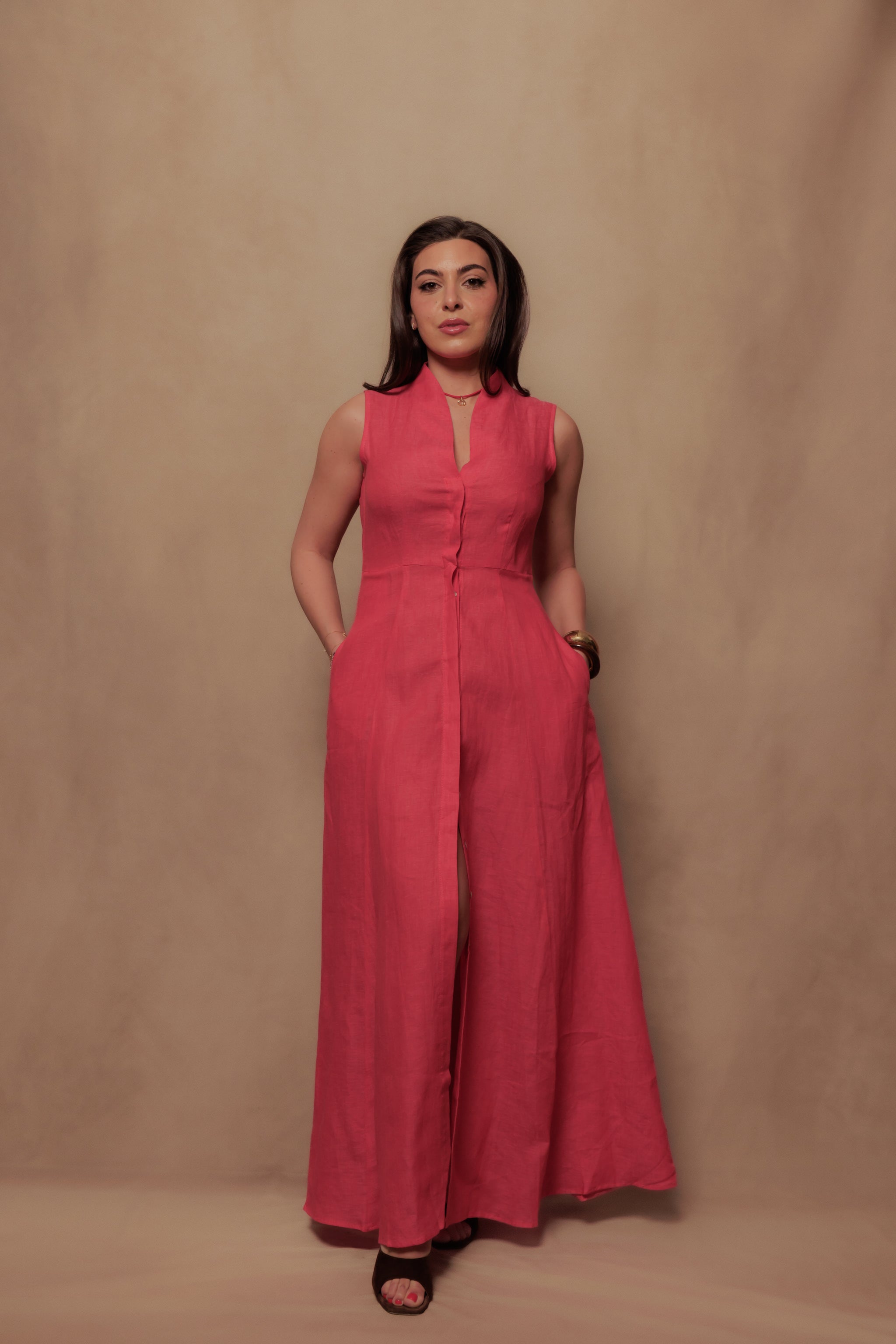 The Tina Dress in Cherry