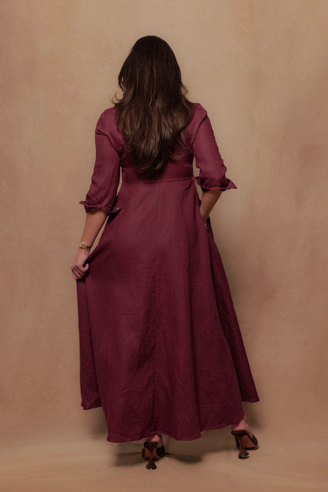 The Signature Dress in Burgundy