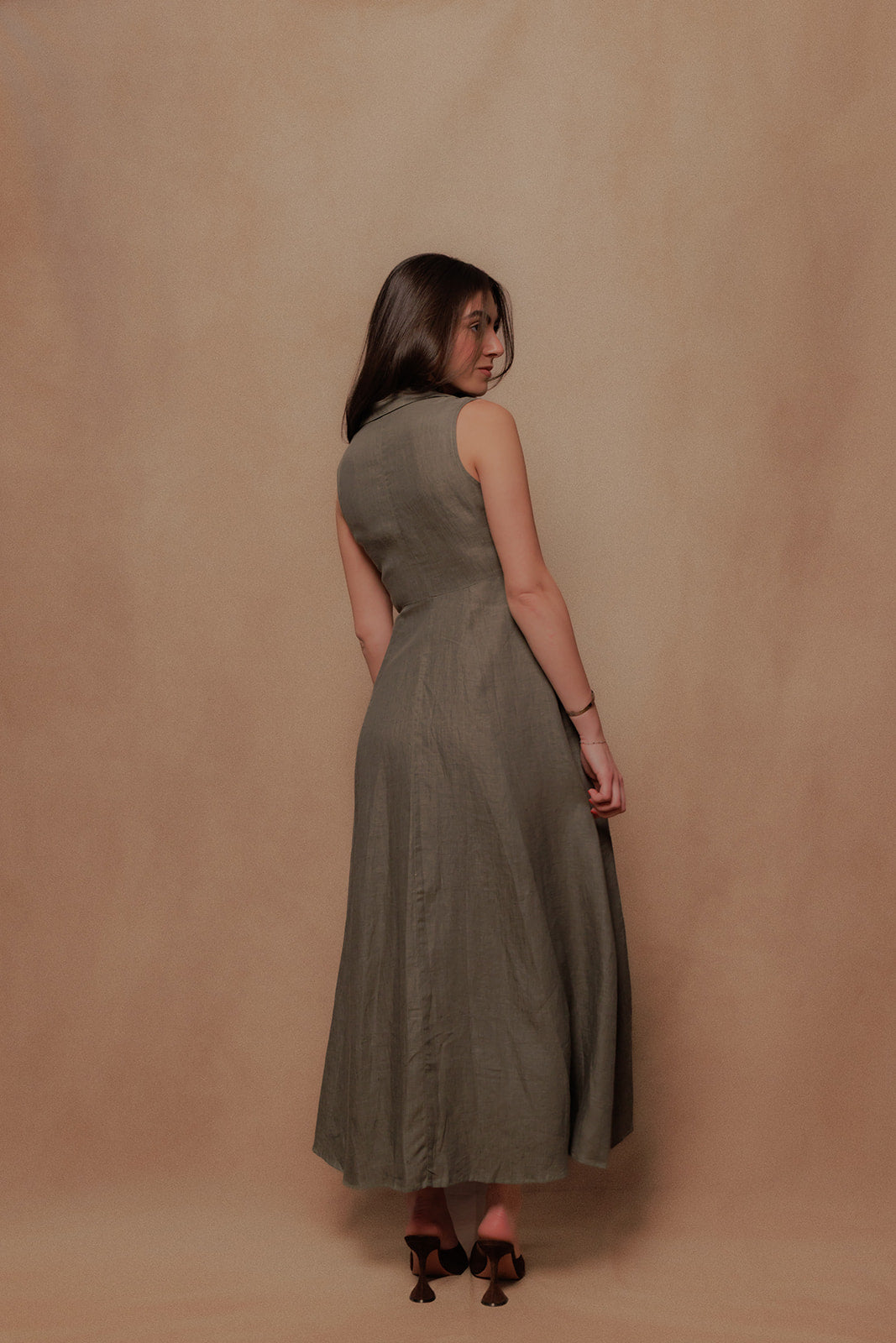 The Victoria Dress in Safari Green