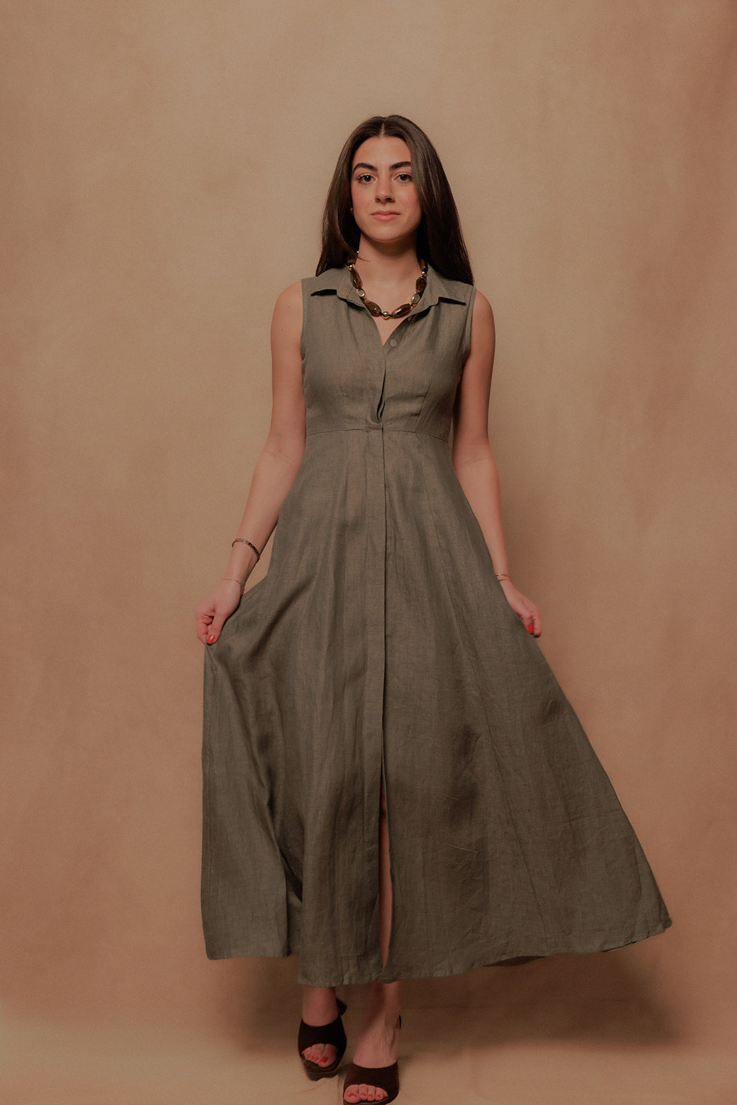 The Victoria Dress in Safari Green - Safari Green / 2XS The Victoria Dress in Safari Green - Safari Green / 2XS