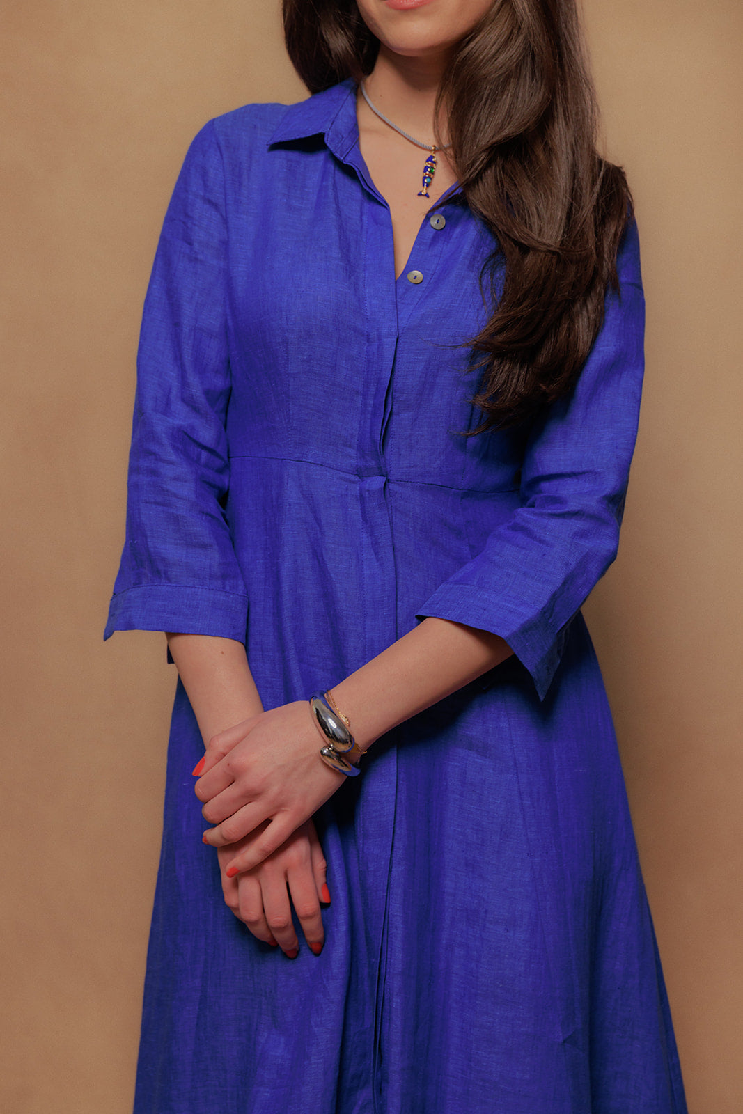 The Signature Dress in Azure Blue